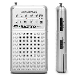 RADIO BOLSILLO AM/FM SANYO KS107 PLATA