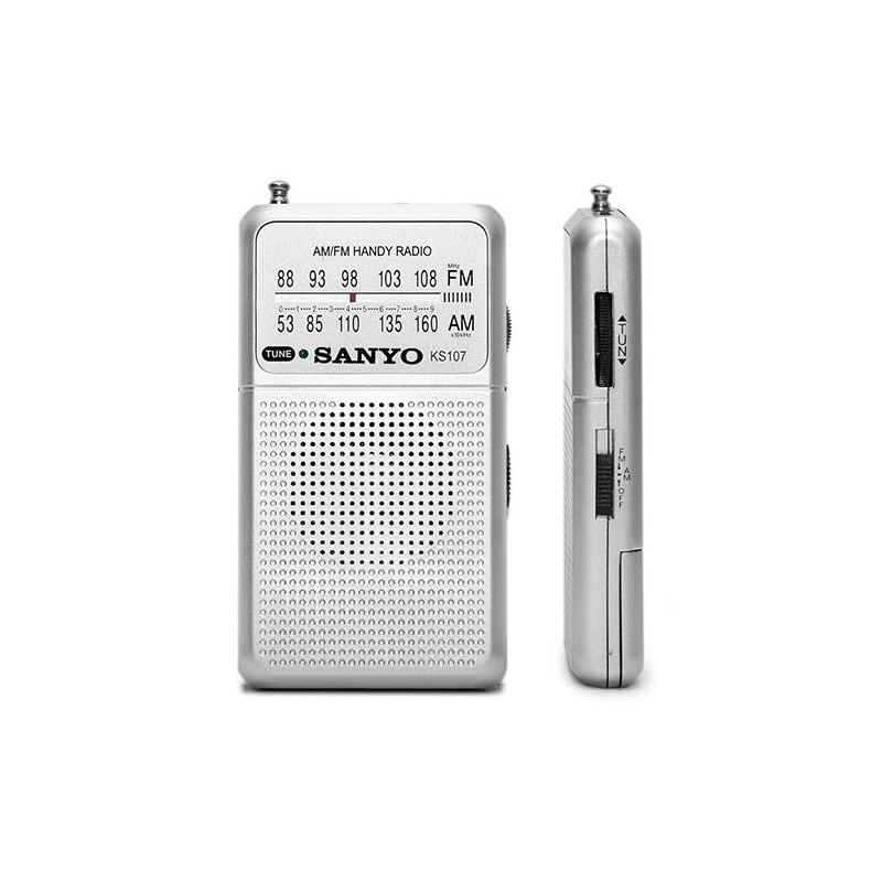 RADIO BOLSILLO AM/FM SANYO KS107 PLATA