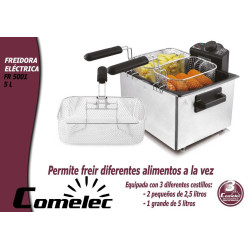 FREIDORA 5L COMELEC FR5001 3 CESTILLOS DESMO 2000W