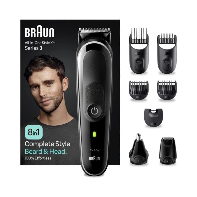 BARBERO DEPILADORA 8EN1 BRAUN MGK3440 RECARGABLE