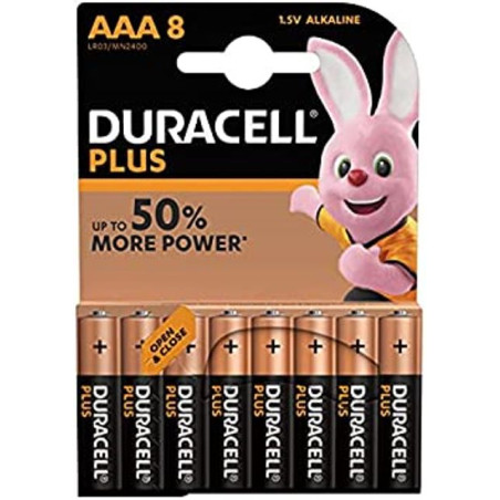 PILA ALCALINA DURACELL PLUS AAA LR03B8 8UND 