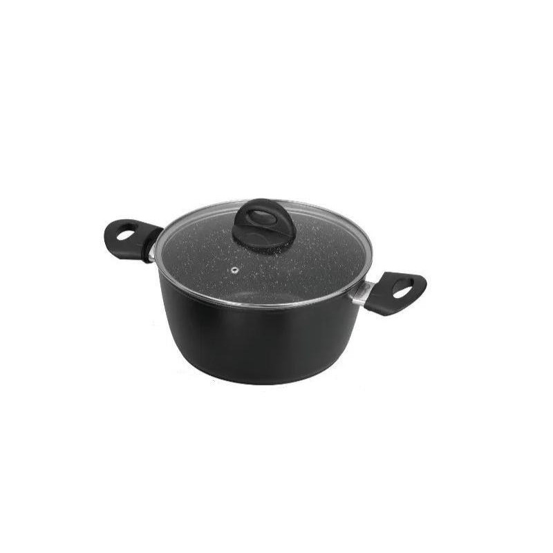 CAZUELA PIEDRA C/TAPA JATA BC3 24CM  INDUC